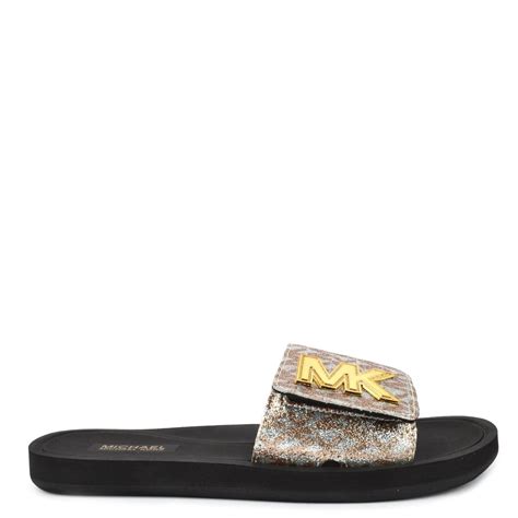 michael kors bedroom slippers|mickael Kors sliders ladies.